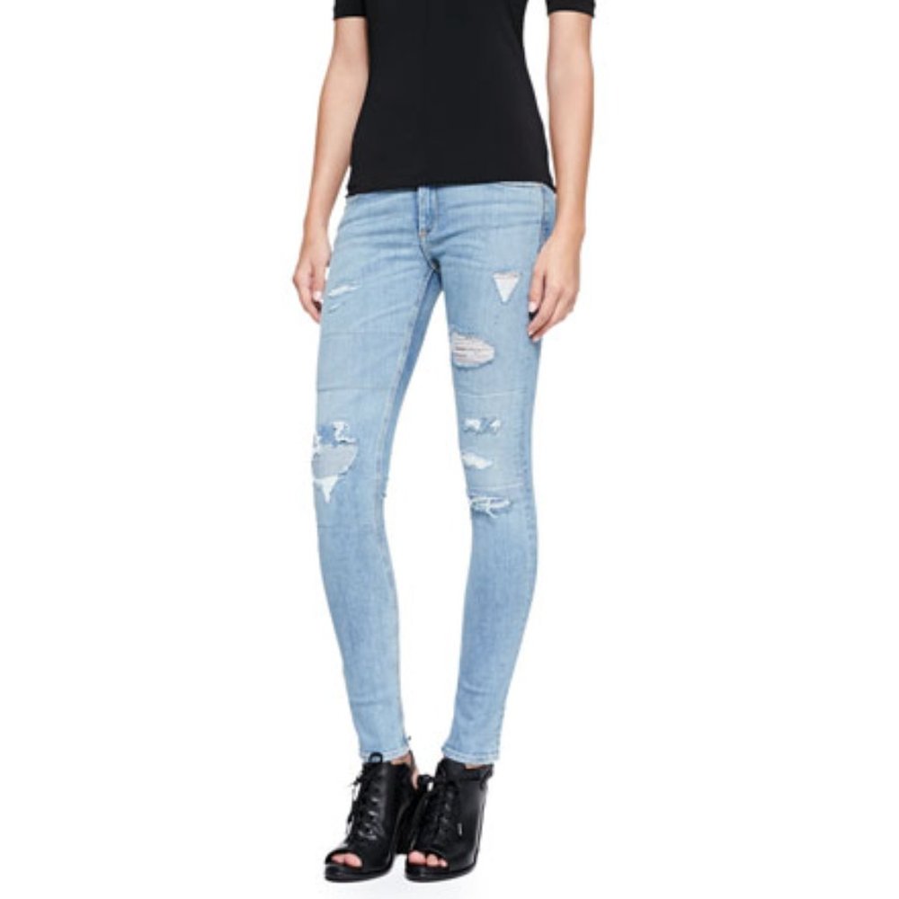 Rag & Bone Skinny La Costa Repair Distressed Jeans 29" - Picture 2 of 7